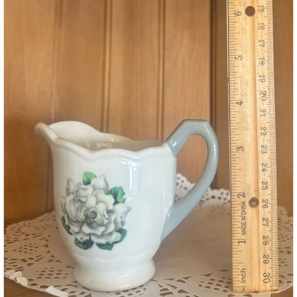 Syracuse China Creamer Avalon Grey Floral Creamer No Trim 1960s Restaurant Ware - Picture 2 of 7